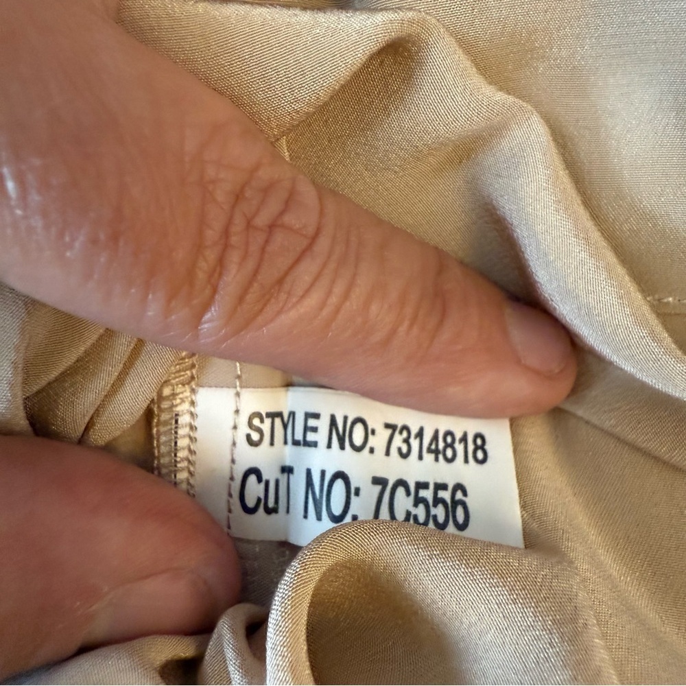 Anthropologie Hype 100% Silk Puff Sleeve Champagne cocktail Dress style 7314818 - Picture 5 of 7